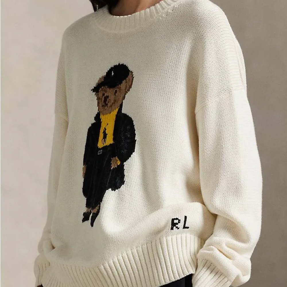 Polo Ralph Lauren Bear Cotton Crewneck Sweater - Picture 4 of 9